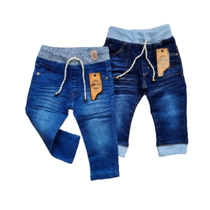 Imagem de Combo 2 calças jeans bebe menino com elastano Tam P ,M e G.