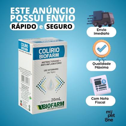 Imagem de Combo 2 Colírio Antibacteriano e Anti-inflamatório Biofarm - 20ml