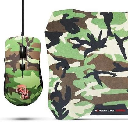 Imagem de Combo 2 em 1 Mouse 6 Botões 3.200Dpi -led 7 Cores +mouse Pad Sense Control 3mm  Army Cgmmay Elg