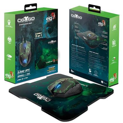Imagem de Combo 2 Em 1 Mouse 6 Botões 3.200Dpi + Mousepad Elg Cggo21