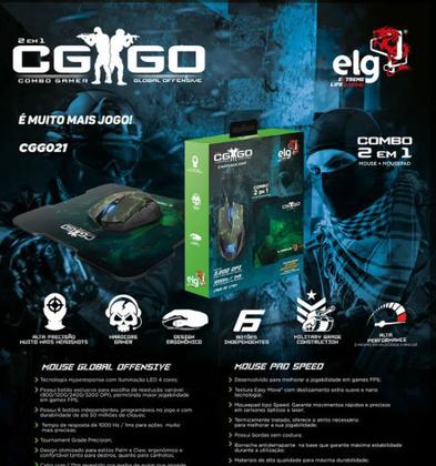 Imagem de Combo 2 em 1  Mouse 6 botões  e Mouse Pad 3.200PI LED 4 COR Cs Go