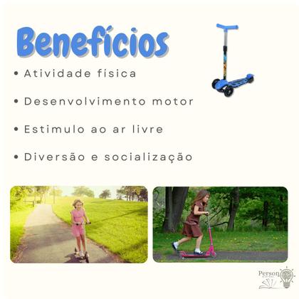 Imagem de Combo 2 Patinetes Infantil 3 Rodas Altura Ajustável com Freio Menino
