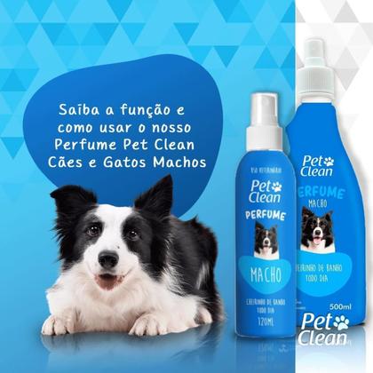 Imagem de Combo 2 Perfume Pet Clean Cães e Gatos Machos - 120ml