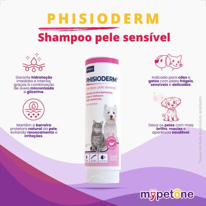Imagem de Combo 2 Phisioderm Shampoo Pele Sensível Virbac - 500mL