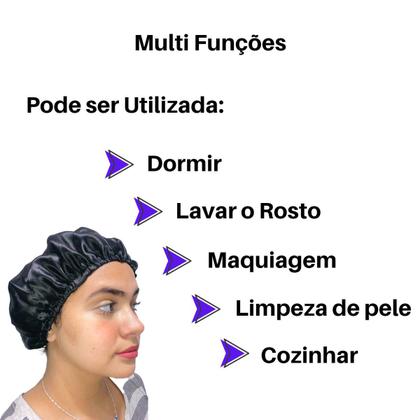Imagem de Combo 2 un. Touca de Cetim Anti Frizz Toca para Dormir Cabelo Alinhado