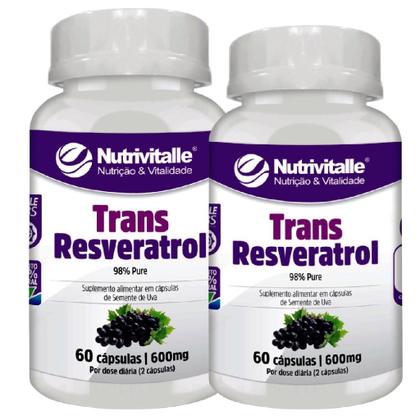 Imagem de Combo 2 Un - Trans Reveratrol 98% Pure 600mg 60 Cápsulas Nutrivitalle