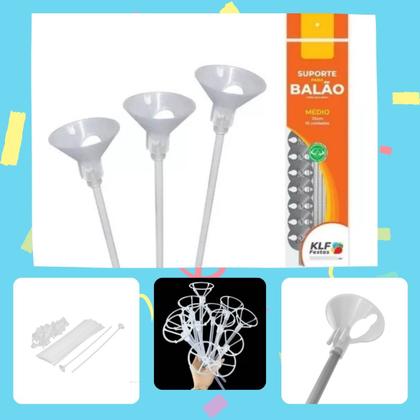 Imagem de Combo 20 Varetas 50cm Pega Balão Decoração Festa Aniversario