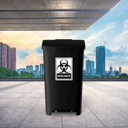 Imagem de Combo 3 Adesivos De Sinalização Lixo Infectante 15x20 Ekomunike - S-244 F9e