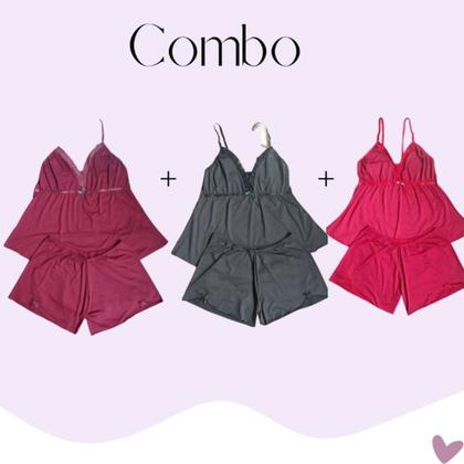 Imagem de Combo 3 Babydools Plus Size do 48 ao 54