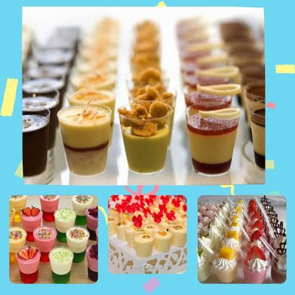 Imagem de Combo 3 Copinho Ceia Rosa 10ml C/50 Sobremesa Festa Doces