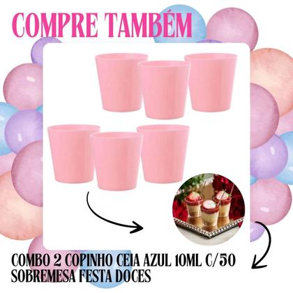 Imagem de Combo 3 Copinho Ceia Rosa 10ml C/50 Sobremesa Festa Doces