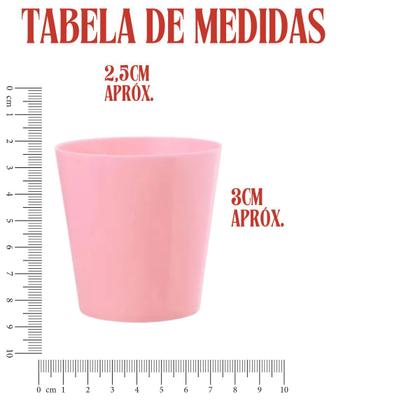 Imagem de Combo 3 Copinho Ceia Rosa 10ml C/50 Sobremesa Festa Doces