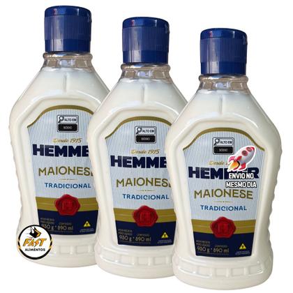 Imagem de Combo 3 maionese tubo hemmer 930 gr - 3 unidades