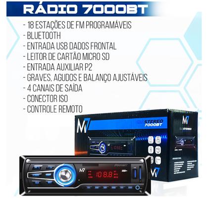 Imagem de Combo 4 Alto Falantes 6 Pol 55w+ Rádio Mp3 Bluetooth +antena