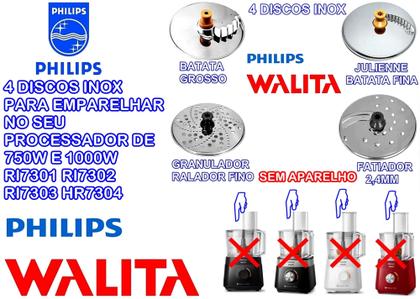 Imagem de Combo 4 Discos Inox para seu processador modelos Ri7301 Ri7302 Ri7303 Hr7304