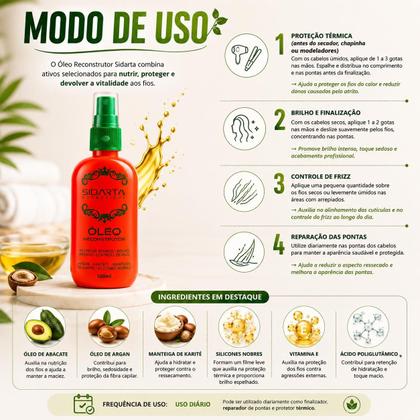 Imagem de COMBO 4 em1 CF SIDARTA COSMÉTICOS com Óleo, Tônico, Shampoo e Condicionador Explosivo capilar