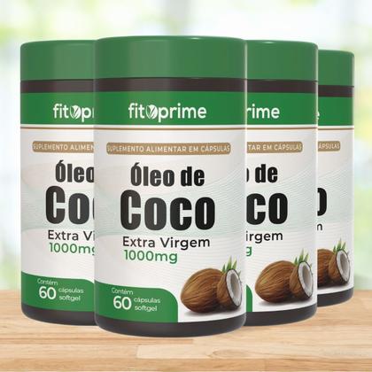 Imagem de Combo 4 Óleos de Coco Extra Virgem 1000mg 60 Cápsulas Fitoprime