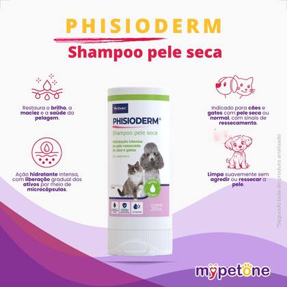 Imagem de Combo 4 Phisioderm Shampoo Pele Seca Virbac - 250mL