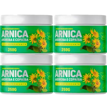 Imagem de Combo 4 Pomada Massageadora Arnica, Andiroba E Copaíba 250g