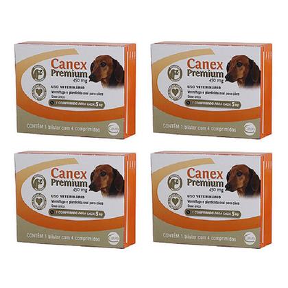 Imagem de Combo 4 unidades Canex Premium 450mg Vermífugo Ceva para Cães 5 kg com 4 comprimidos