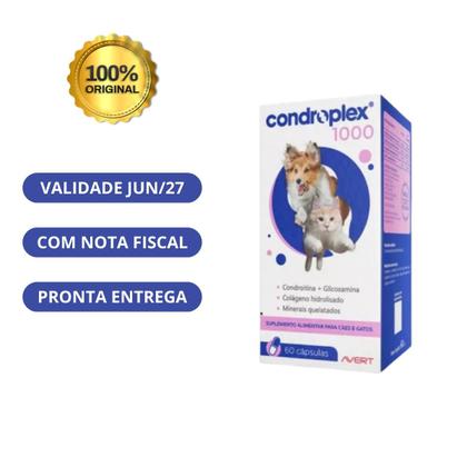 Imagem de Combo 4 Unidades Condroplex 1000 Para Cães 60 Capsulas Avert
