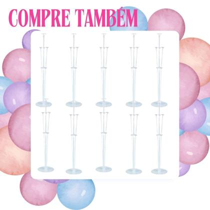 Imagem de Combo 5 Suporte Balão Base Bexiga 70cm Armação Decoração Festa