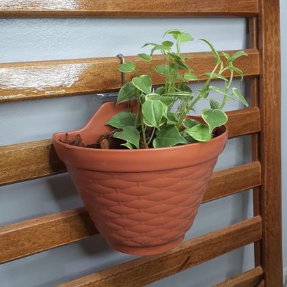 Imagem de Combo 5 Vasos De Parede 20cm Meia Lua P/ Plantas Terracota