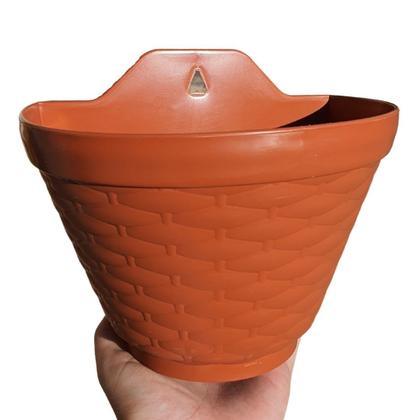 Imagem de Combo 5 Vasos De Parede 20cm Meia Lua P/ Plantas Terracota