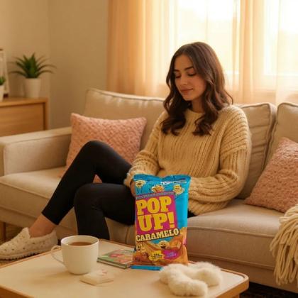 Imagem de Combo 50 sacos Pipoca doce Pop Up sabor Caramelo 50g snacks