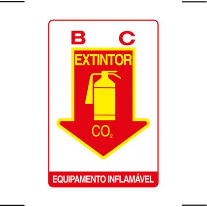 Imagem de Combo 6 Placas De Sinalização Extintor BC CO2 Equipamento Inflamável 20x30 Ekomunike - X-713 F9e