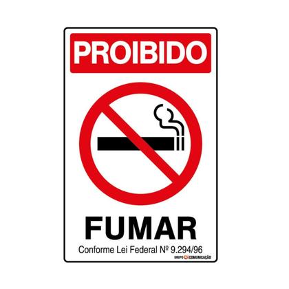 Imagem de Combo 6 Placas De Sinalização Proibido Fumar 20x30 Qi Comunicação - P-5 Q1a