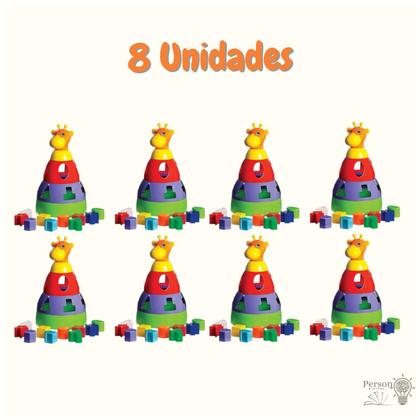 Imagem de Combo 8 Girafas Didática Brinquedos Empilhar Encaixar Creche Escolinha