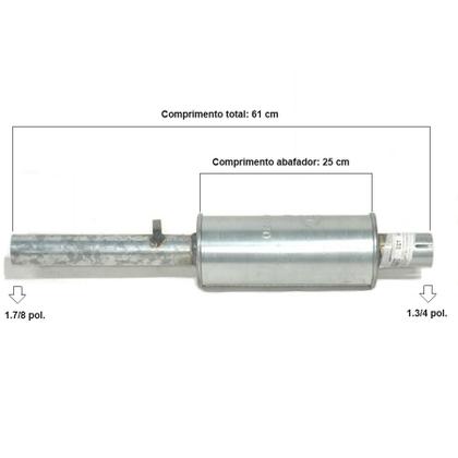 Imagem de Combo Abafador Silencioso Intermediário E Traseiro Chevette