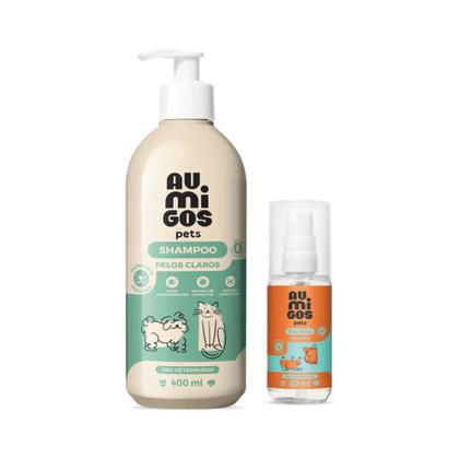 Imagem de Combo Au.Migos Pets: Shampoo Pelos Claros 400ml + Colônia Filhotes 60ml