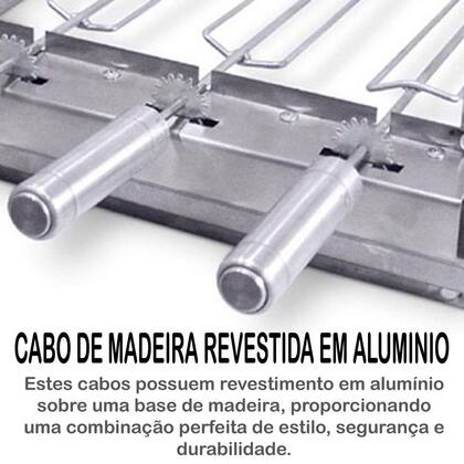Imagem de Combo Brasa Grill Gira 5 Espetos para Churrasqueiras Pré Moldadas de 65cm de Espaço Interno Largura