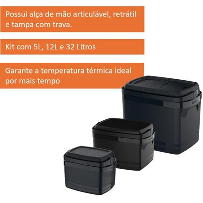 Imagem de Combo Caixa Térmica 32 - 12 - 5 Litros Cooler Alimentos Bebidas - Soprano