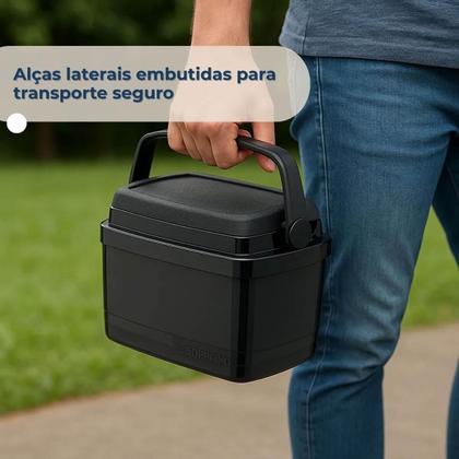 Imagem de Combo Caixas Térmicas 32L 12L 5L Cooler Tropical Preto Bebidas Soprano Praia Camping