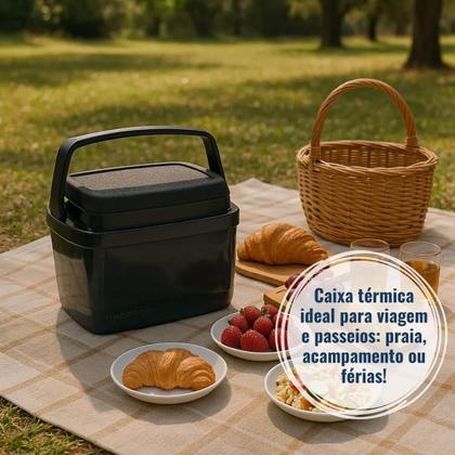 Imagem de Combo Caixas Térmicas 32L 12L 5L Cooler Tropical Preto Bebidas Soprano Praia Camping
