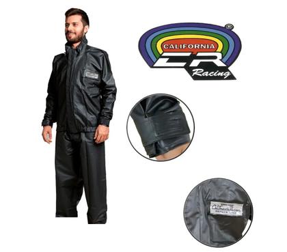 Imagem de Combo Capa Roupa Chuva Vestimenta Vestuário Jaqueta Calça Cr Califórnia Pvc Moto Motoqueiro + Polaina + Capuz Touca Ninja