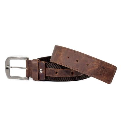 Imagem de Combo Cinto Masculino De Elástico Com Couro + Carteira Em Couro