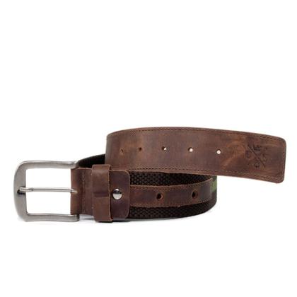 Imagem de Combo Cinto Masculino De Elástico Com Couro + Carteira Em Couro