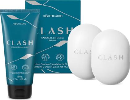 Imagem de Combo Clash: Creme Pré E Pós-Barba 150g + Sabonete em Barra 2x80g Clash