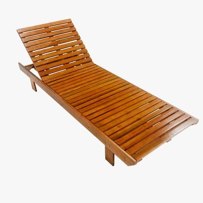 Imagem de Combo com 2 Espreguiçadeiras Ajustáveis de Madeira com Mesinha de Apoio