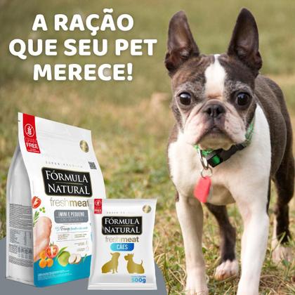 Imagem de Combo Com 3 Pacotes Rações Para Cães Idosos Sênior Mais 7 Anos Sabor Frango Formula Natural Fresh Meat 500g Porte Mini E Pequenos