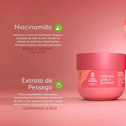Imagem de Combo Corpo Dourado Esfoliante de Bumbum 100g + Máscara Hidratante de Bumbum 300g Kit Redutor de Celulite