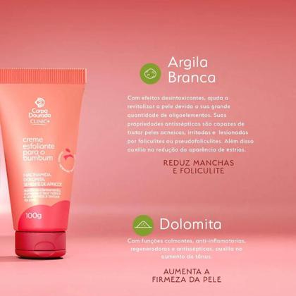 Imagem de Combo Corpo Dourado Esfoliante de Bumbum 100g + Máscara Hidratante de Bumbum 300g Kit Redutor de Celulite