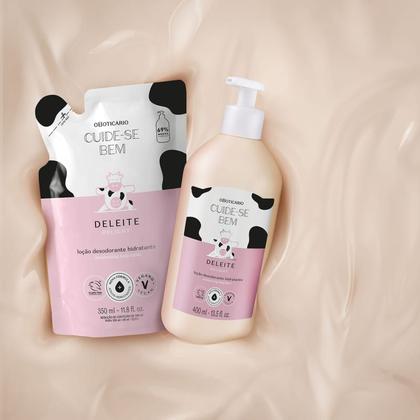 Imagem de Combo Cuide-se Bem Deleite Loção Corporal Hidratante 400ml + Refil 350ml Oboticário Presente Creme