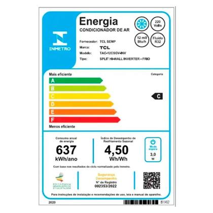 Imagem de Combo De Ar Condicionado Tcl Inverter Tac-12cgv-Inv Elite Gv 12000 Btus Branco 220v