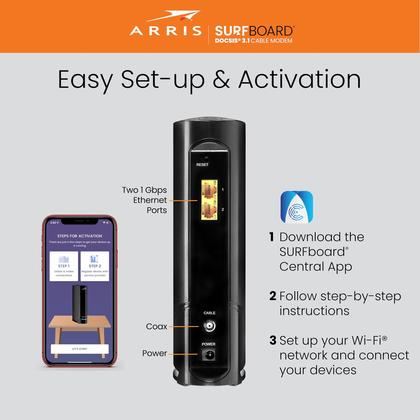 Imagem de Combo de roteador de modem a cabo ARRIS G20 DOCSIS 3.1 WiFi 6 AX3000