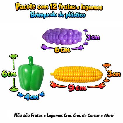 Imagem de Combo de Verduras Legumes Frutas Infantil Brinquedo 24 Peças